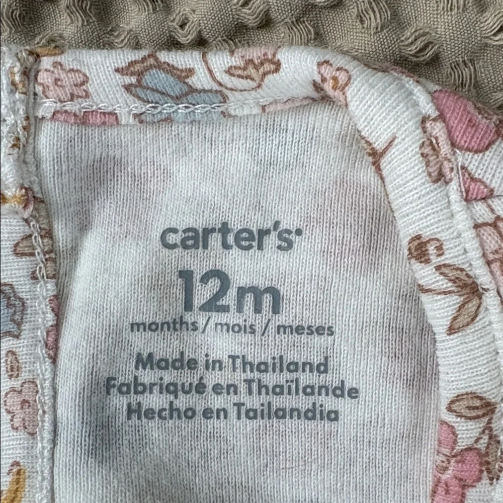 Carter's Pink & Blue Floral Baby Dress with Bloomer